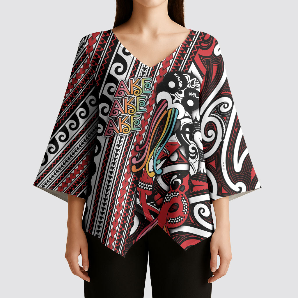 Personalised Maori Language Week Kimono Sleeve Blouse Ake Ake Ake Tribal Patterns DT05 - Polynesian Pride