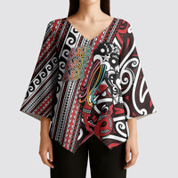 Personalised Maori Language Week Kimono Sleeve Blouse Ake Ake Ake Tribal Patterns DT05 - Polynesian Pride