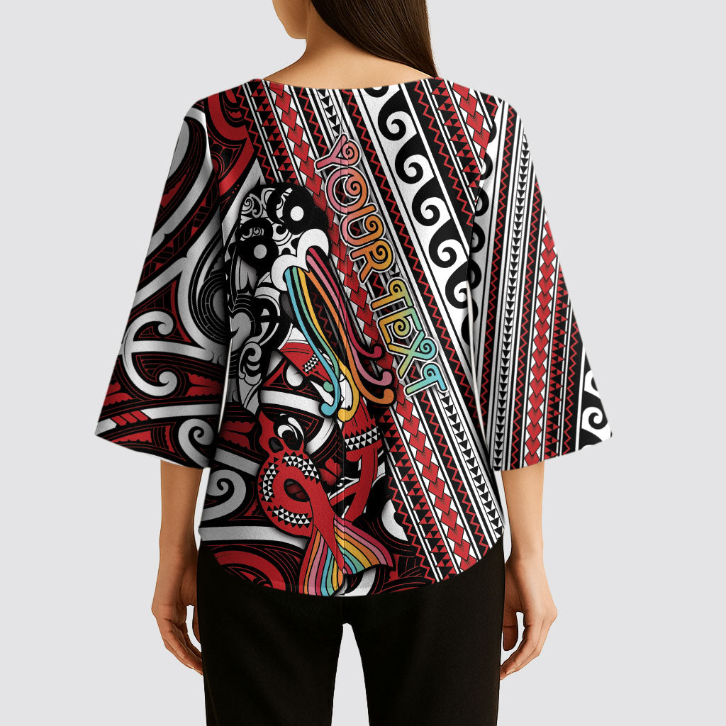 Personalised Maori Language Week Kimono Sleeve Blouse Ake Ake Ake Tribal Patterns DT05 - Polynesian Pride