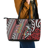 Maori Language Week Leather Tote Bag Ake Ake Ake Tribal Patterns DT05 - Polynesian Pride