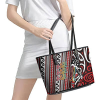 Maori Language Week Leather Tote Bag Ake Ake Ake Tribal Patterns DT05 - Polynesian Pride
