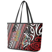 Maori Language Week Leather Tote Bag Ake Ake Ake Tribal Patterns DT05 - Polynesian Pride