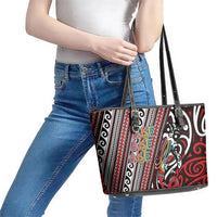 Maori Language Week Leather Tote Bag Ake Ake Ake Tribal Patterns DT05 - Polynesian Pride