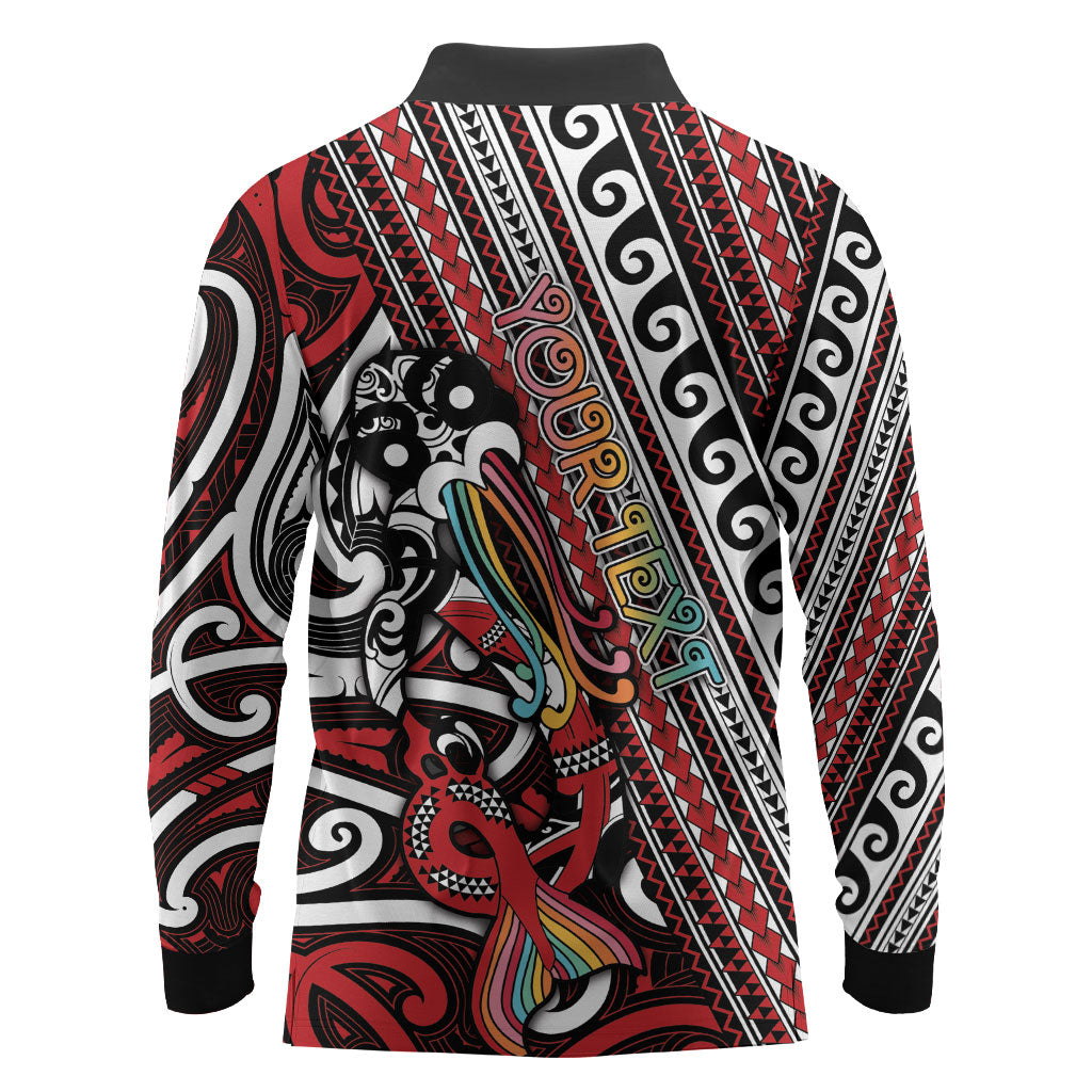 Personalised Maori Language Week Long Sleeve Polo Shirt Ake Ake Ake Tribal Patterns DT05 - Polynesian Pride