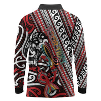 Personalised Maori Language Week Long Sleeve Polo Shirt Ake Ake Ake Tribal Patterns DT05 - Polynesian Pride