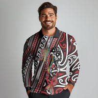 Personalised Maori Language Week Long Sleeve Polo Shirt Ake Ake Ake Tribal Patterns DT05 - Polynesian Pride