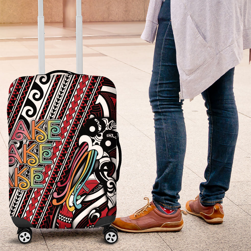 Maori Language Week Luggage Cover Ake Ake Ake Tribal Patterns DT05 Red - Polynesian Pride