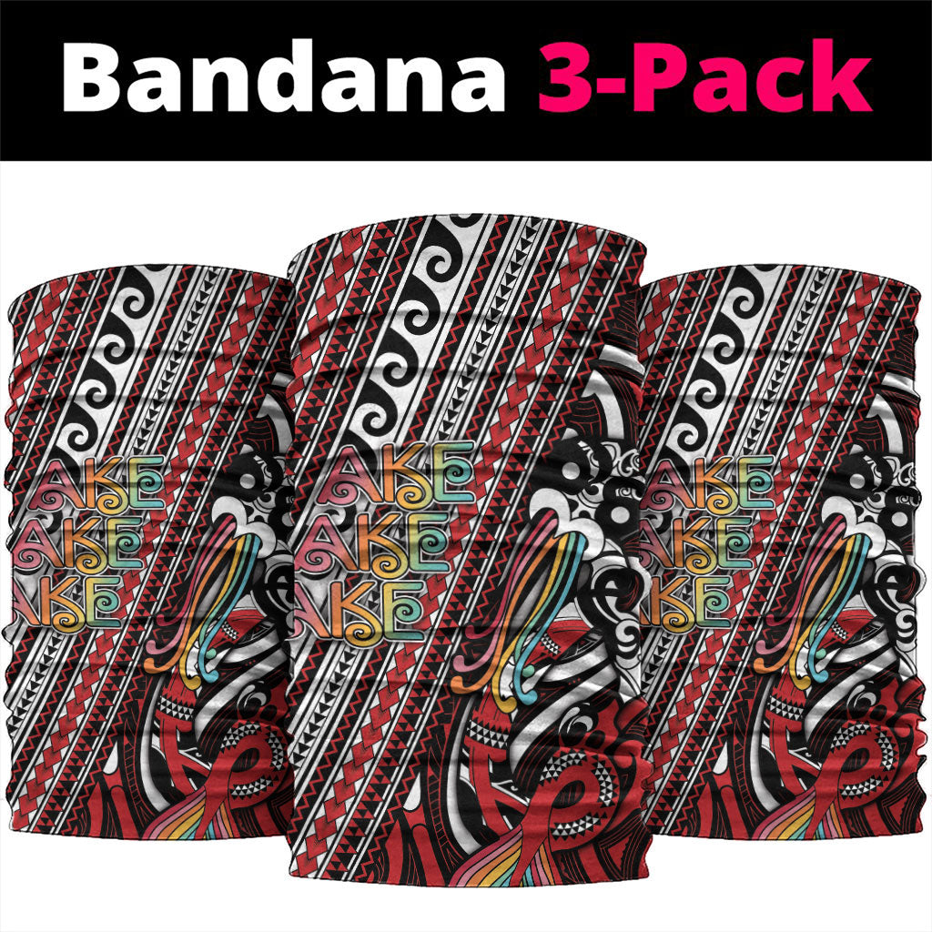 Maori Language Week Neck Gaiter Ake Ake Ake Tribal Patterns DT05 package One Size: 25*50cm Red - Polynesian Pride