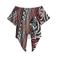 Personalised Maori Language Week Off Shoulder Wrap Waist Top Ake Ake Ake Tribal Patterns DT05 Red - Polynesian Pride