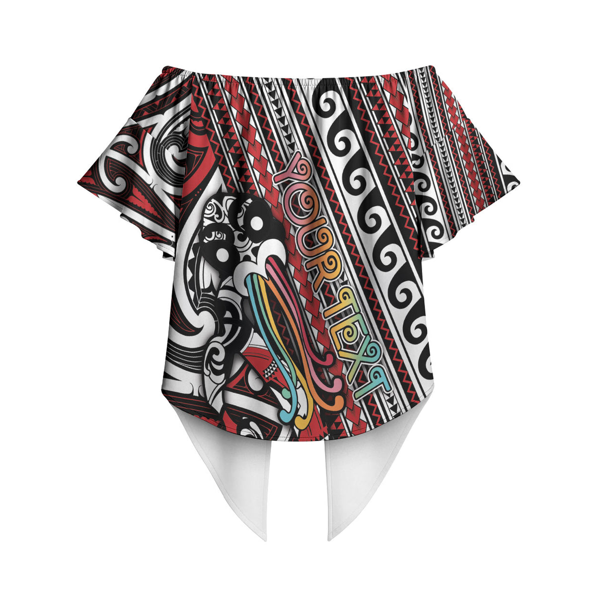Personalised Maori Language Week Off Shoulder Wrap Waist Top Ake Ake Ake Tribal Patterns DT05 - Polynesian Pride