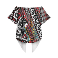 Personalised Maori Language Week Off Shoulder Wrap Waist Top Ake Ake Ake Tribal Patterns DT05 - Polynesian Pride