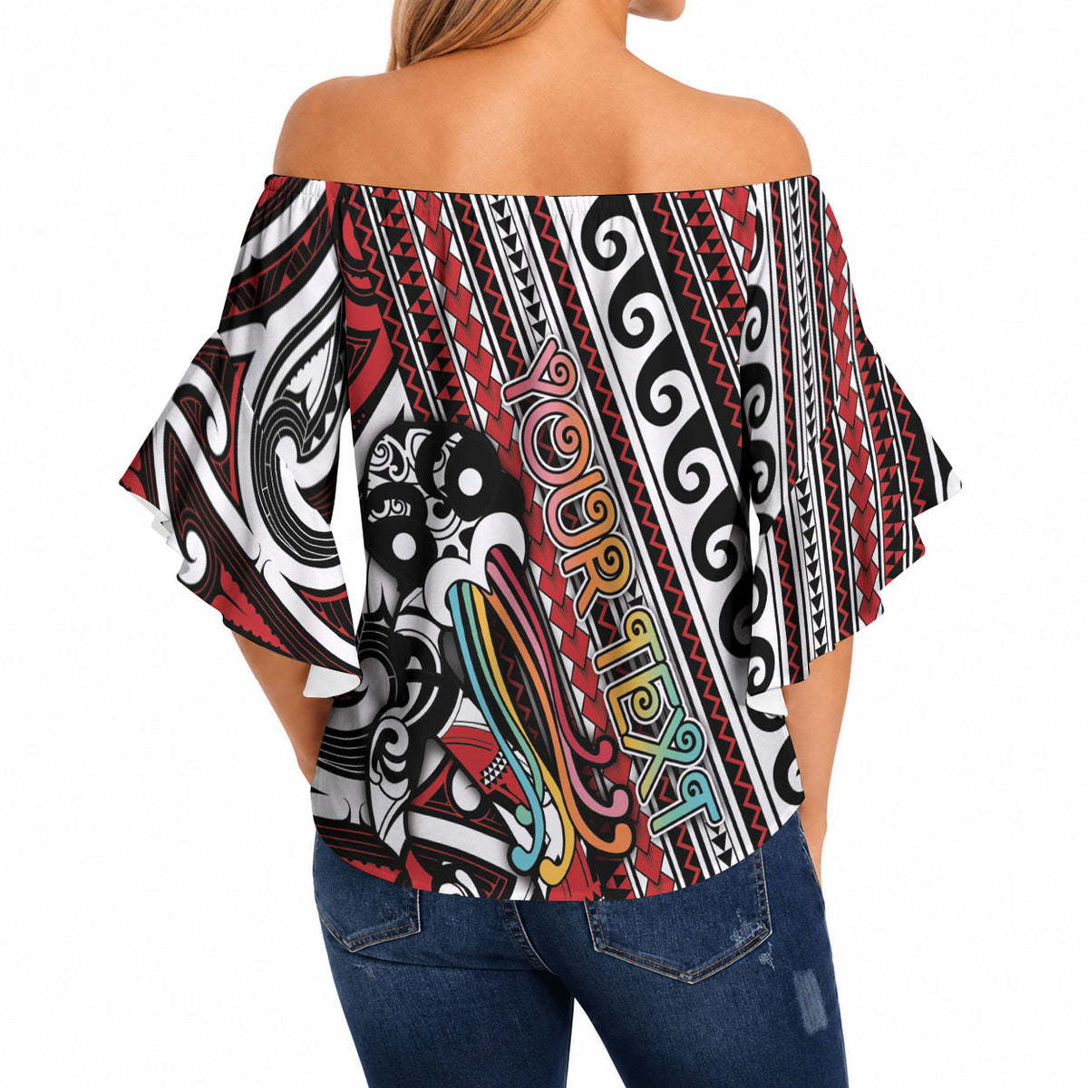 Personalised Maori Language Week Off Shoulder Wrap Waist Top Ake Ake Ake Tribal Patterns DT05 - Polynesian Pride