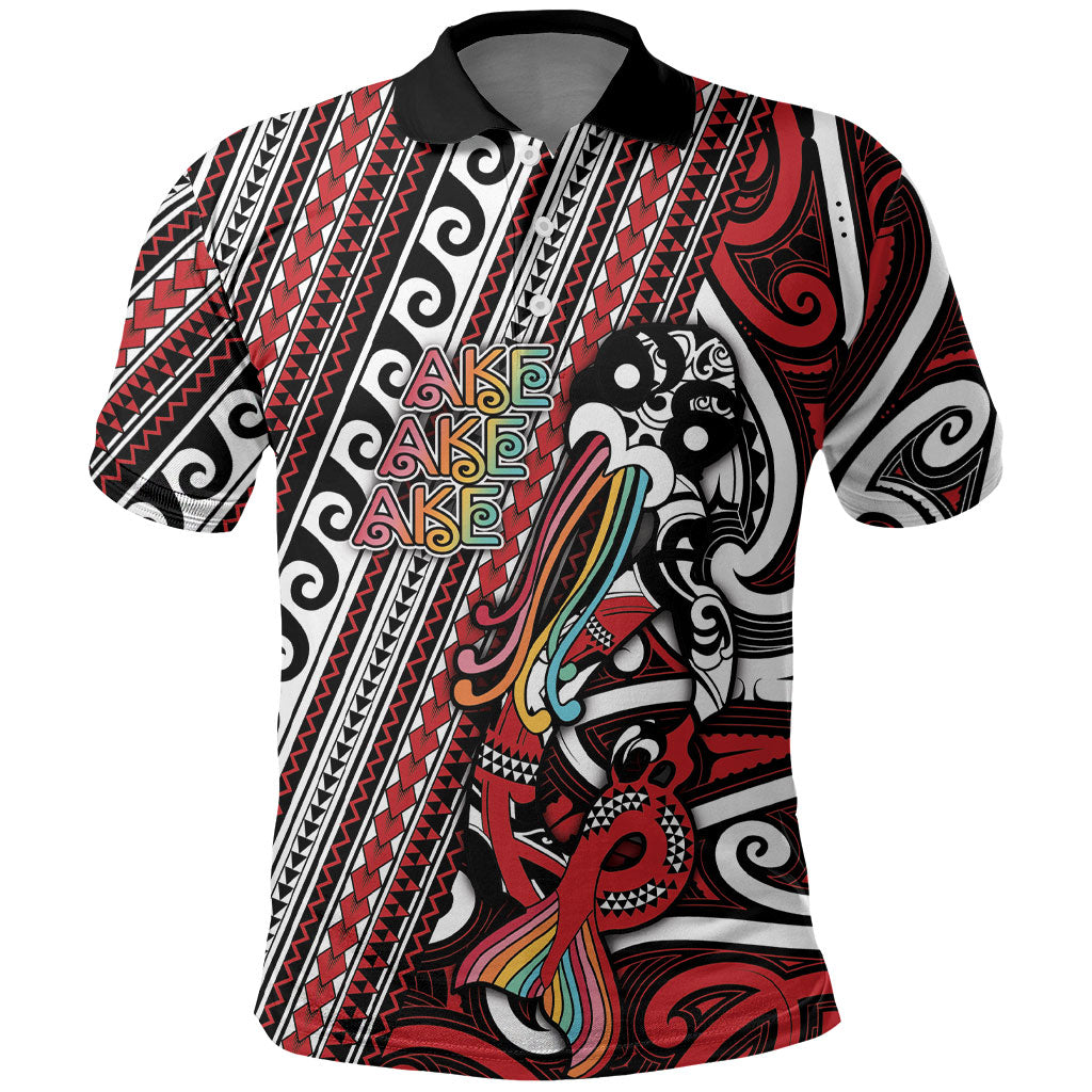 Personalised Maori Language Week Polo Shirt Ake Ake Ake Tribal Patterns DT05 Red - Polynesian Pride