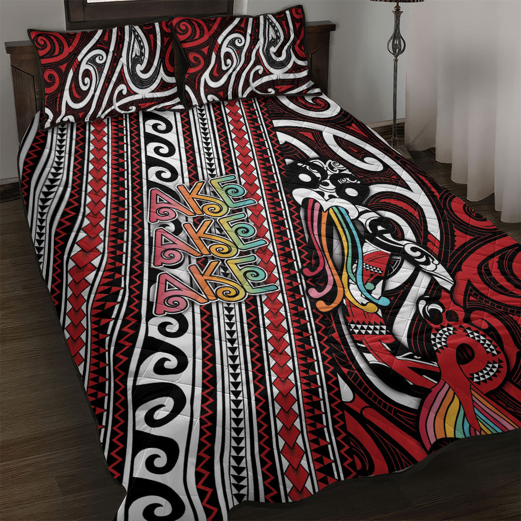 Maori Language Week Quilt Bed Set Ake Ake Ake Tribal Patterns DT05 Red - Polynesian Pride