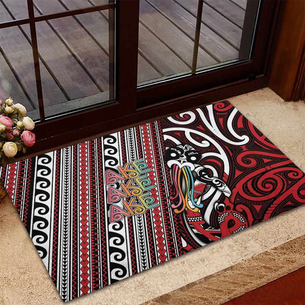 Maori Language Week Rubber Doormat Ake Ake Ake Tribal Patterns DT05 - Polynesian Pride