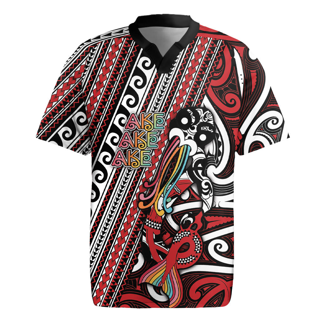 Personalised Maori Language Week Rugby Jersey Ake Ake Ake Tribal Patterns DT05 Red - Polynesian Pride