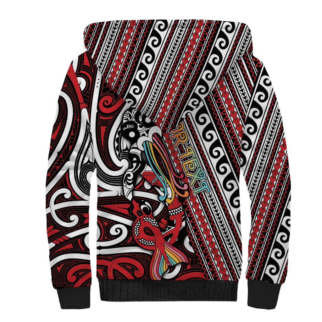 Personalised Maori Language Week Sherpa Hoodie Ake Ake Ake Tribal Patterns DT05 - Polynesian Pride
