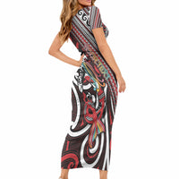 Personalised Maori Language Week Short Sleeve Bodycon Dress Ake Ake Ake Tribal Patterns DT05 - Polynesian Pride