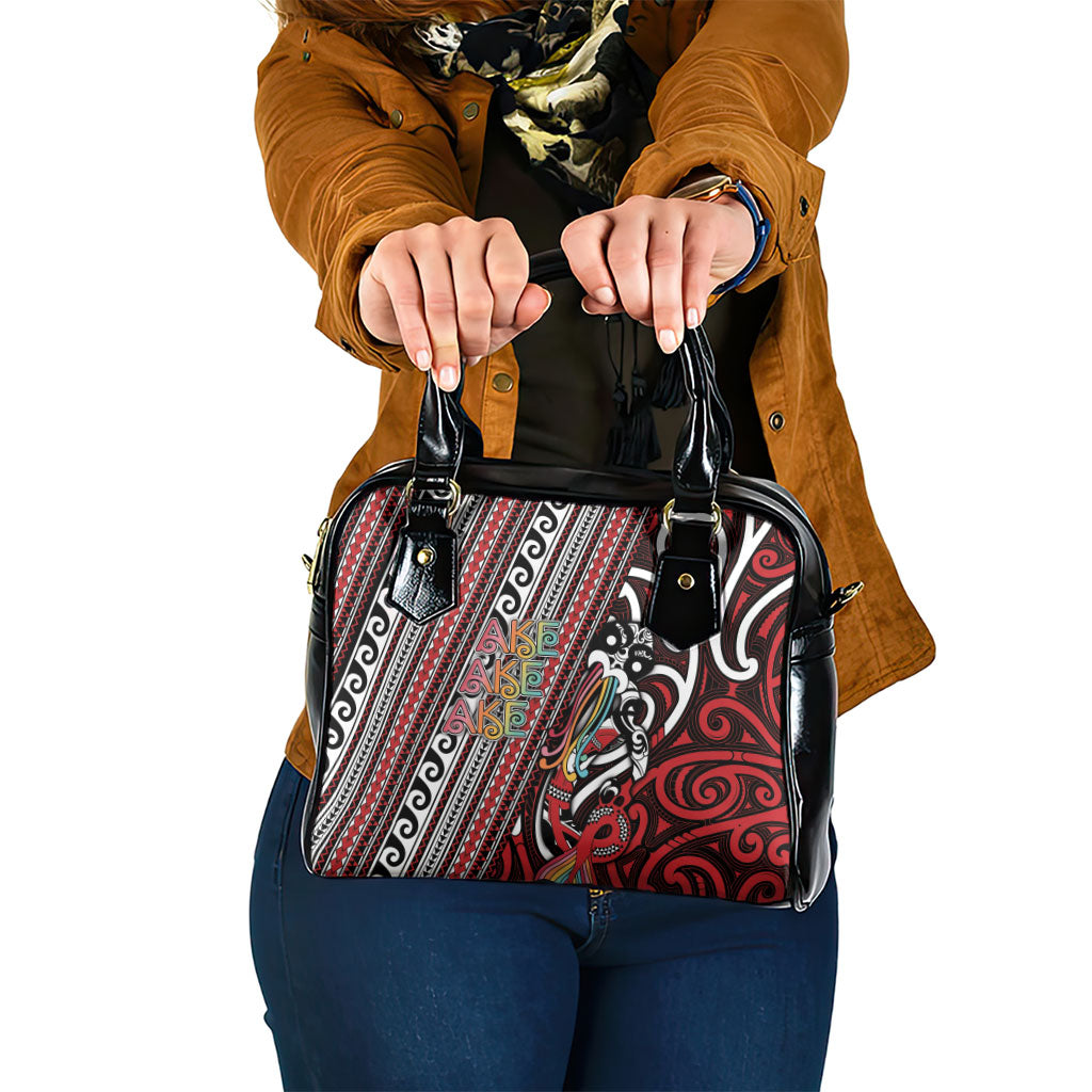 Maori Language Week Shoulder Handbag Ake Ake Ake Tribal Patterns DT05 One Size Red - Polynesian Pride