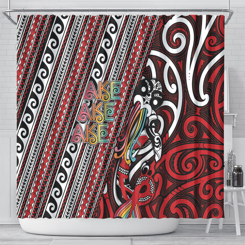 Maori Language Week Shower Curtain Ake Ake Ake Tribal Patterns DT05 - Polynesian Pride