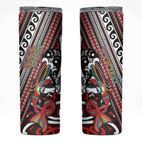 Personalised Maori Language Week Skinny Tumbler Ake Ake Ake Tribal Patterns DT05 Red - Polynesian Pride
