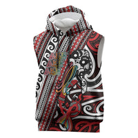 Personalised Maori Language Week Sleeveless Hoodie Ake Ake Ake Tribal Patterns DT05 Red - Polynesian Pride