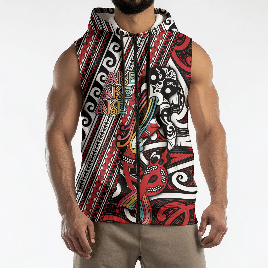 Personalised Maori Language Week Sleeveless Zip Hoodie Ake Ake Ake Tribal Patterns DT05 - Polynesian Pride