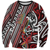 Personalised Maori Language Week Sweatshirt Ake Ake Ake Tribal Patterns DT05 Unisex Red - Polynesian Pride