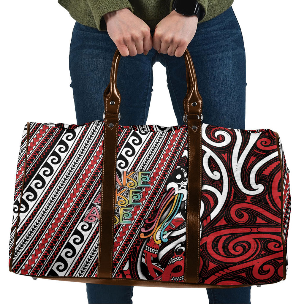 Maori Language Week Travel Bag Ake Ake Ake Tribal Patterns DT05 Red - Polynesian Pride