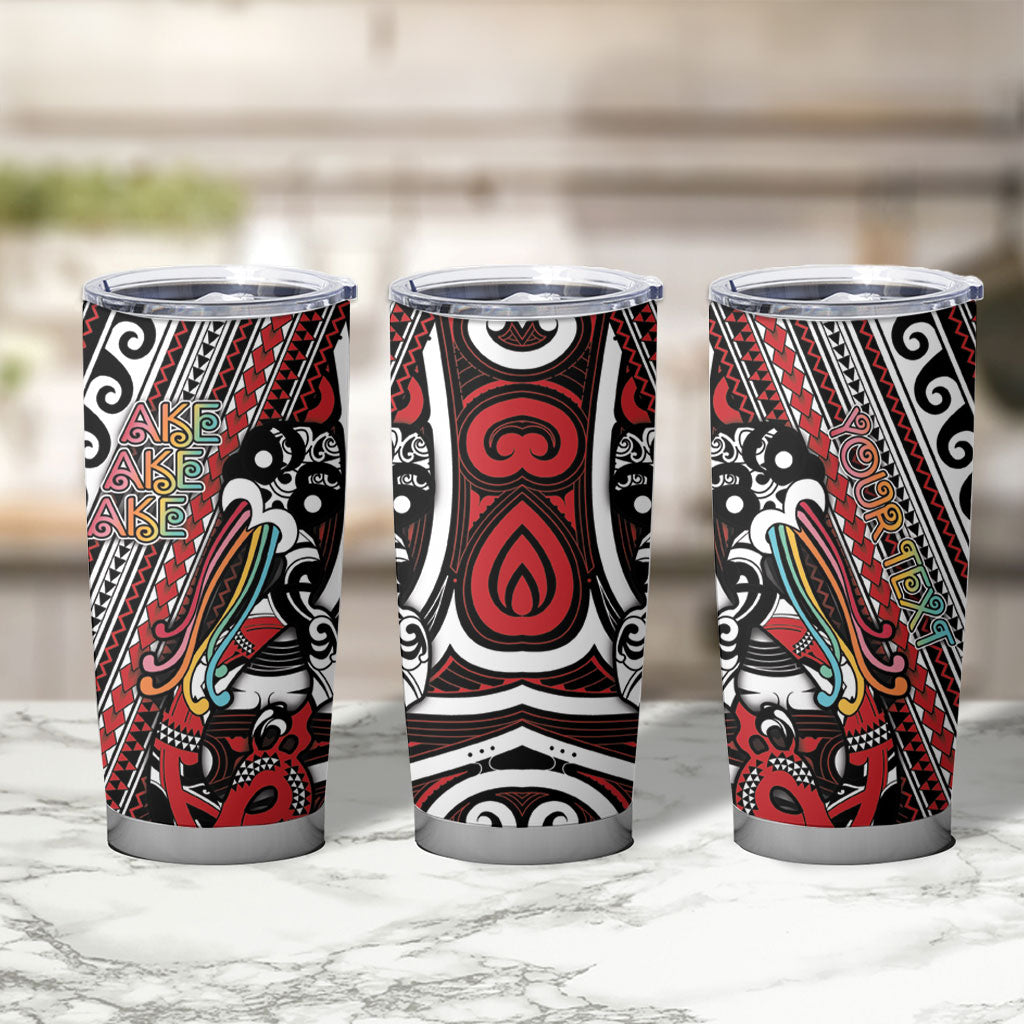 Personalised Maori Language Week Tumbler Cup Ake Ake Ake Tribal Patterns DT05 - Polynesian Pride