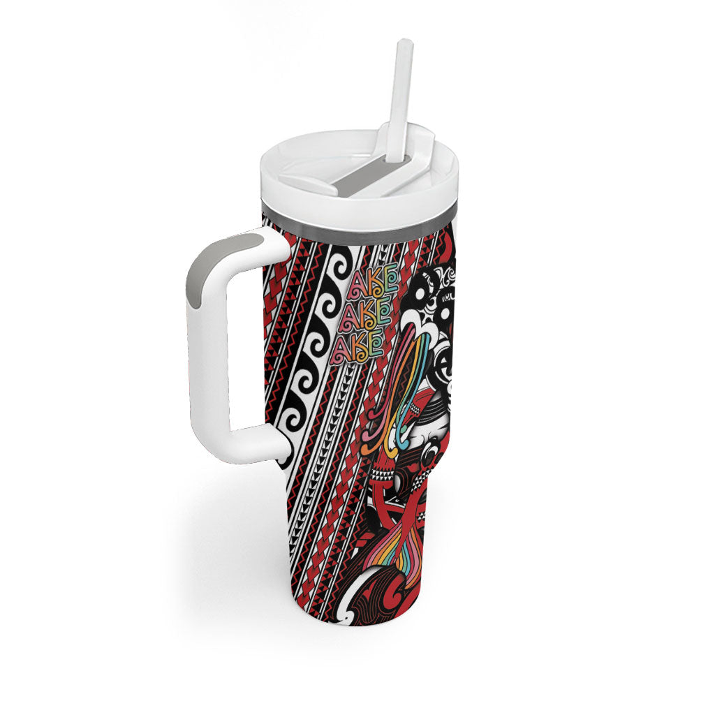 Personalised Maori Language Week Tumbler With Handle Ake Ake Ake Tribal Patterns DT05 - Polynesian Pride