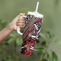 Personalised Maori Language Week Tumbler With Handle Ake Ake Ake Tribal Patterns DT05 - Polynesian Pride