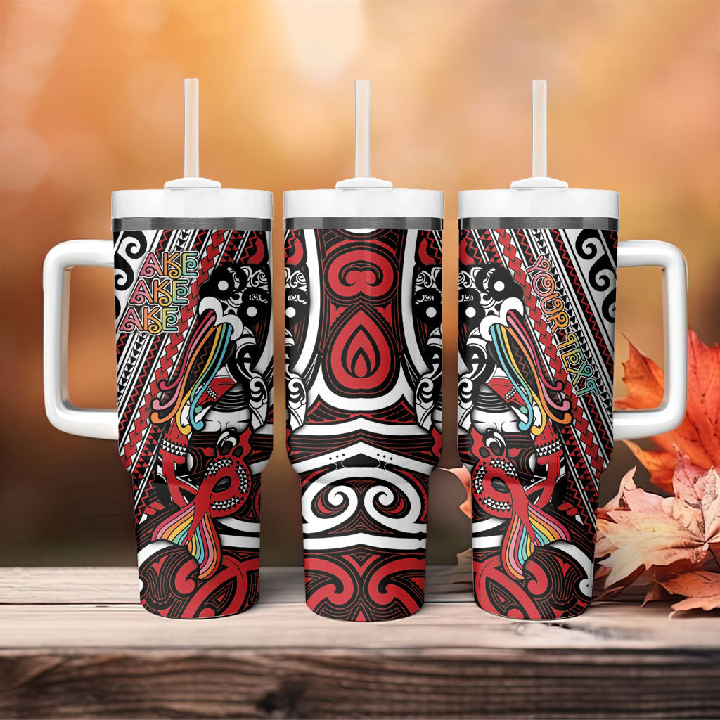 Personalised Maori Language Week Tumbler With Handle Ake Ake Ake Tribal Patterns DT05 - Polynesian Pride