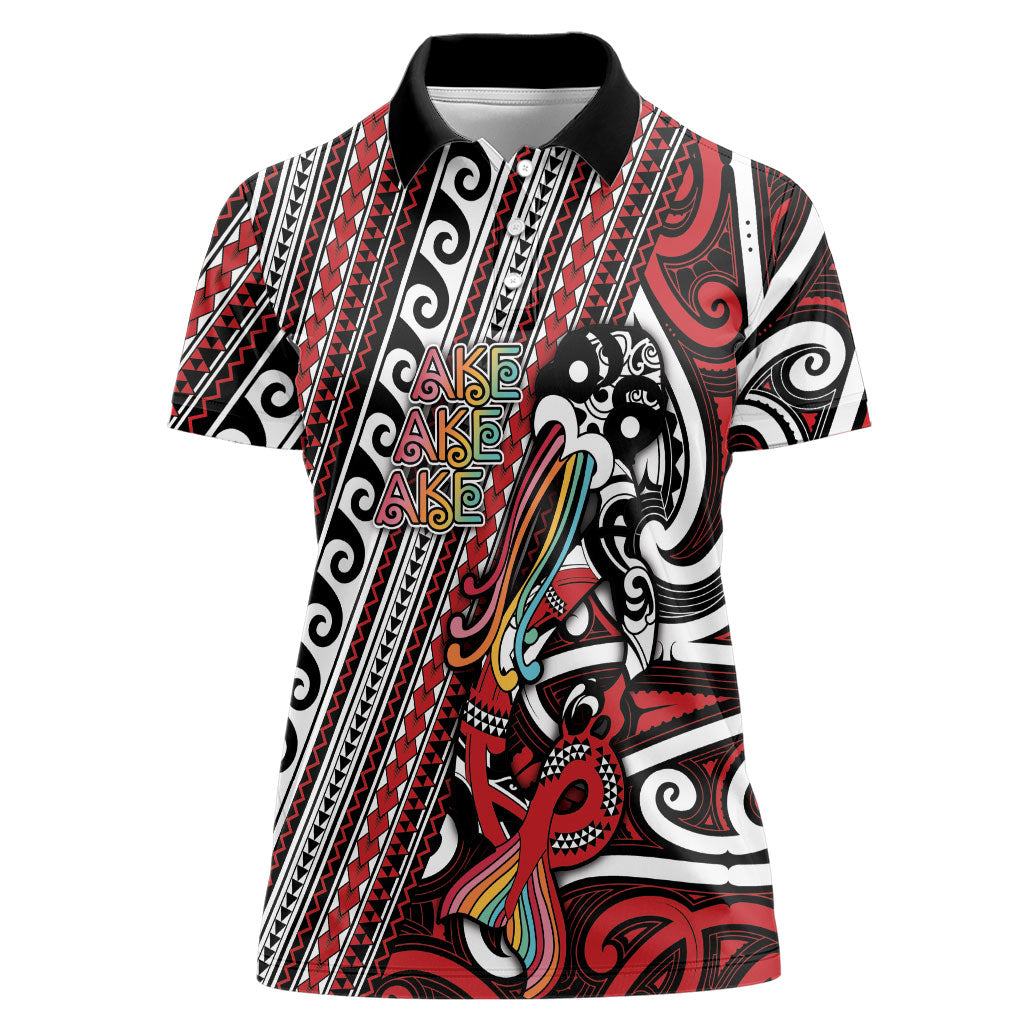 Personalised Maori Language Week Women Polo Shirt Ake Ake Ake Tribal Patterns DT05 Female Red - Polynesian Pride