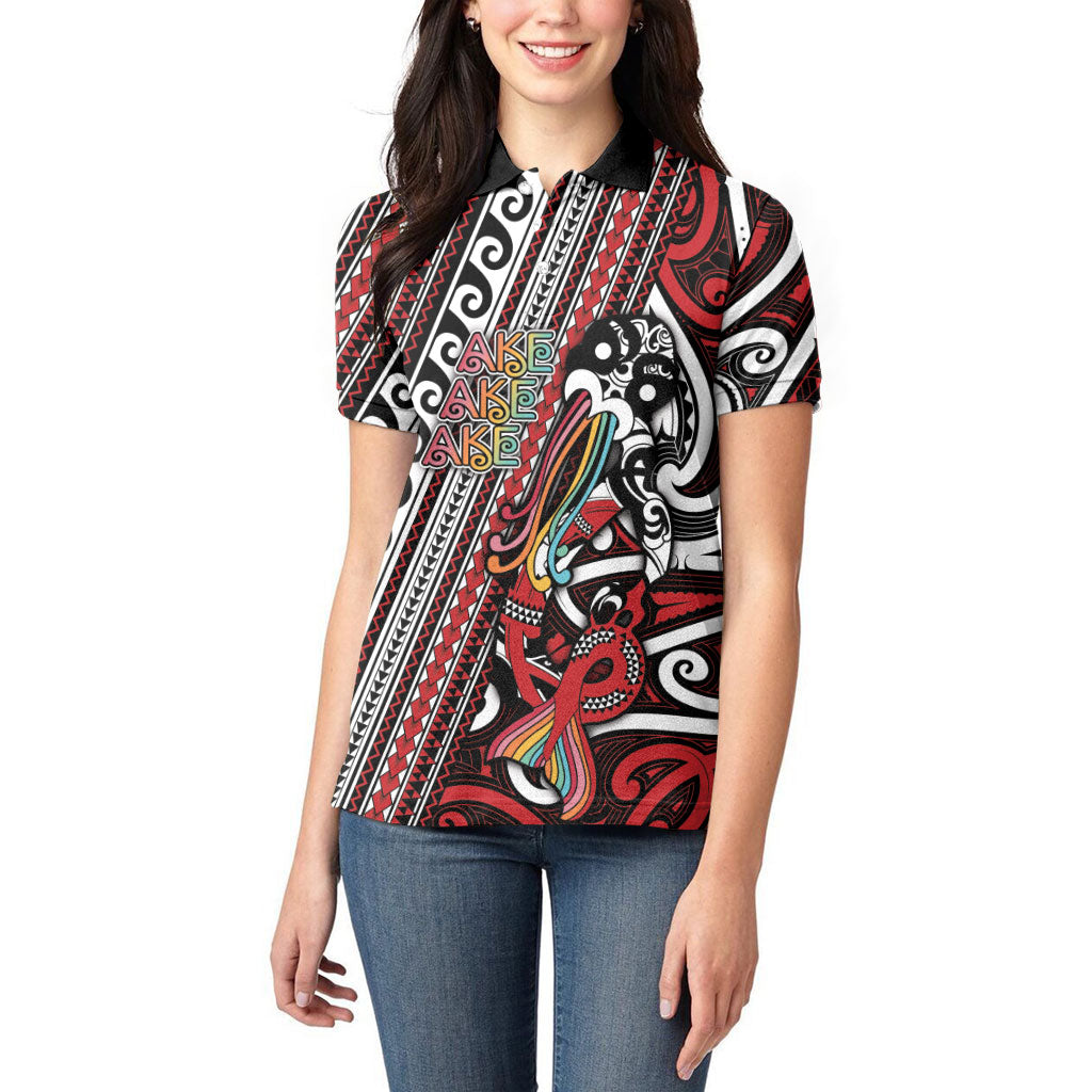 Personalised Maori Language Week Women Polo Shirt Ake Ake Ake Tribal Patterns DT05 - Polynesian Pride