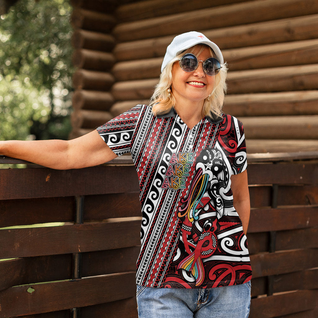 Personalised Maori Language Week Women Polo Shirt Ake Ake Ake Tribal Patterns DT05 - Polynesian Pride