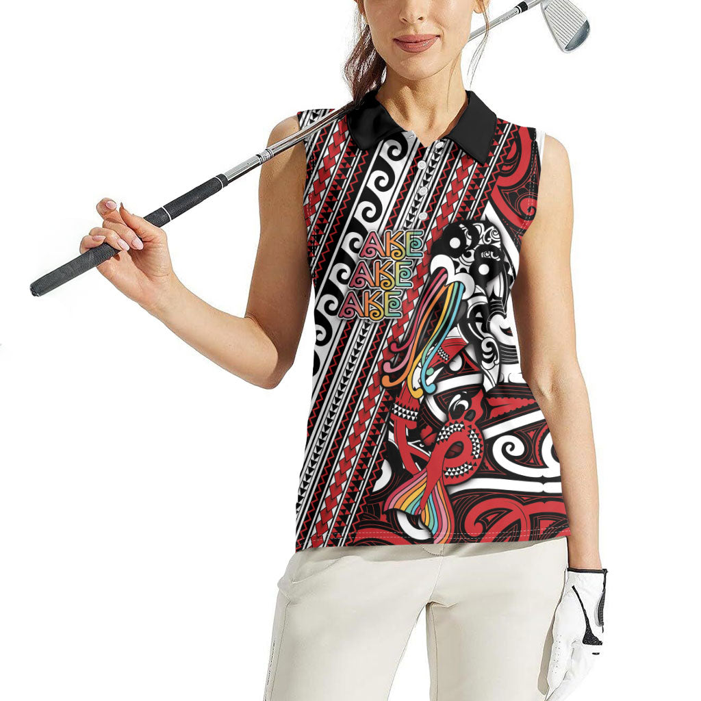 Personalised Maori Language Week Women Sleeveless Polo Shirt Ake Ake Ake Tribal Patterns DT05 - Polynesian Pride