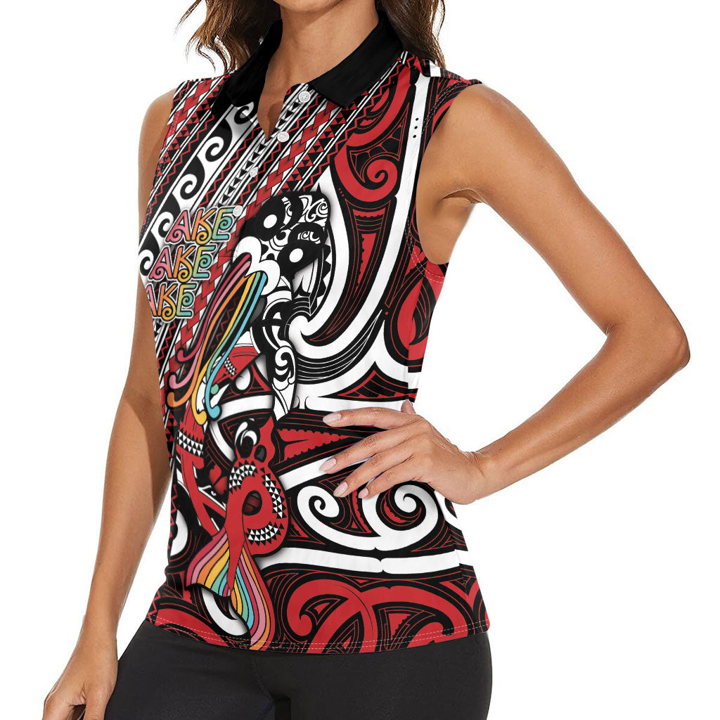 Personalised Maori Language Week Women Sleeveless Polo Shirt Ake Ake Ake Tribal Patterns DT05 - Polynesian Pride