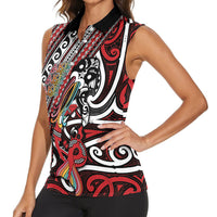 Personalised Maori Language Week Women Sleeveless Polo Shirt Ake Ake Ake Tribal Patterns DT05 - Polynesian Pride
