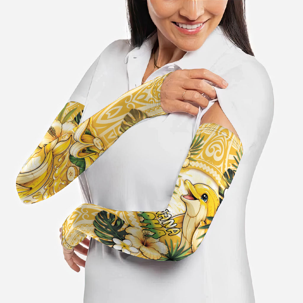 Hawaii Banana Dolphin Arm Sleeves Cute Cosplay Naiʻa Fish Tribal Patterns DT05 - Polynesian Pride