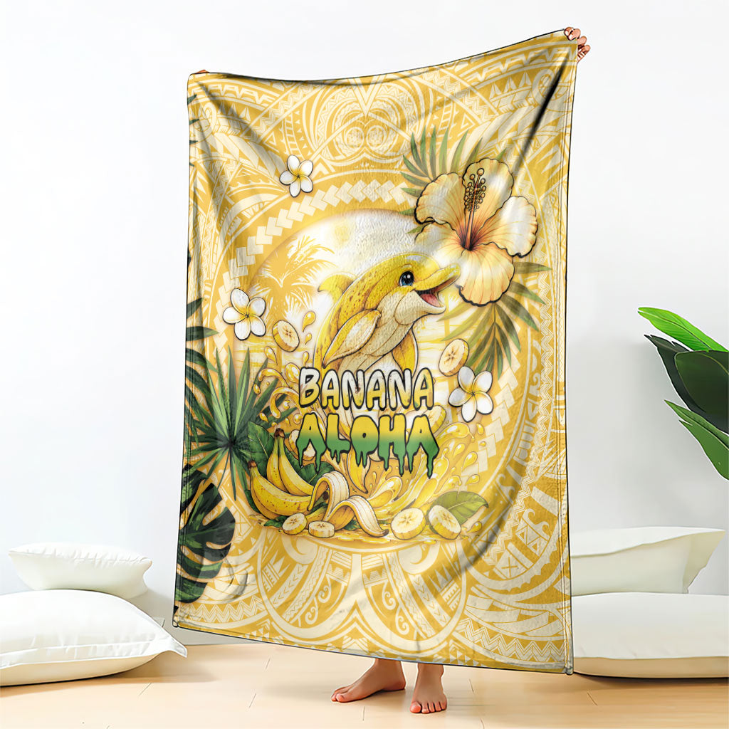 Hawaii Banana Dolphin Blanket Cute Cosplay Naiʻa Fish Tribal Patterns DT05 - Polynesian Pride