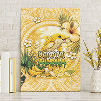 Hawaii Banana Dolphin Canvas Wall Art Cute Cosplay Naiʻa Fish Tribal Patterns DT05 Without Frame Yellow - Polynesian Pride
