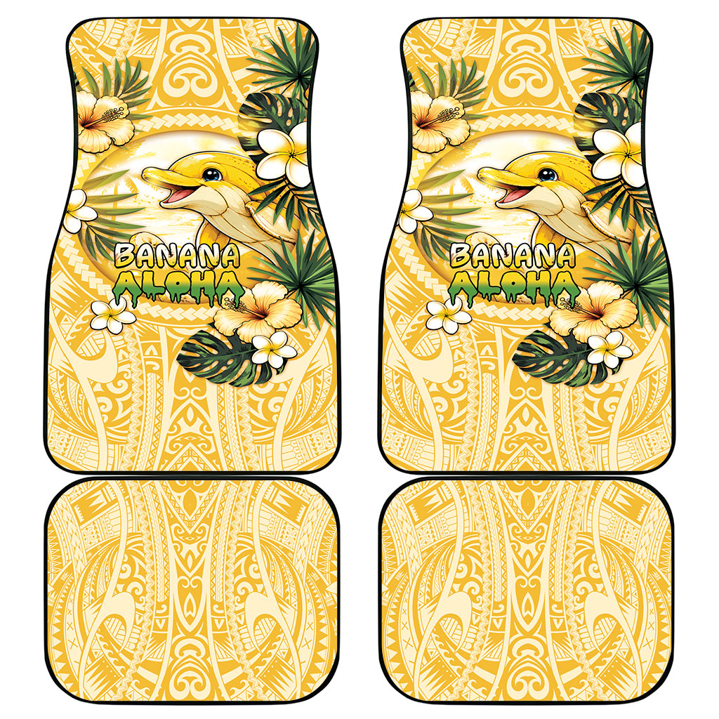 Hawaii Banana Dolphin Car Mats Cute Cosplay Naiʻa Fish Tribal Patterns DT05 - Polynesian Pride