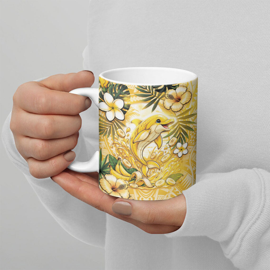 Hawaii Banana Dolphin Ceramic Mug Cute Cosplay Naiʻa Fish Tribal Patterns DT05 - Polynesian Pride