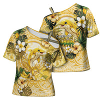 Hawaii Banana Dolphin Cross Shoulder Shirt Cute Cosplay Naiʻa Fish Tribal Patterns DT05 - Polynesian Pride