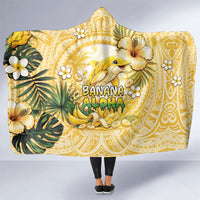Hawaii Banana Dolphin Hooded Blanket Cute Cosplay Naiʻa Fish Tribal Patterns DT05 One Size Yellow - Polynesian Pride