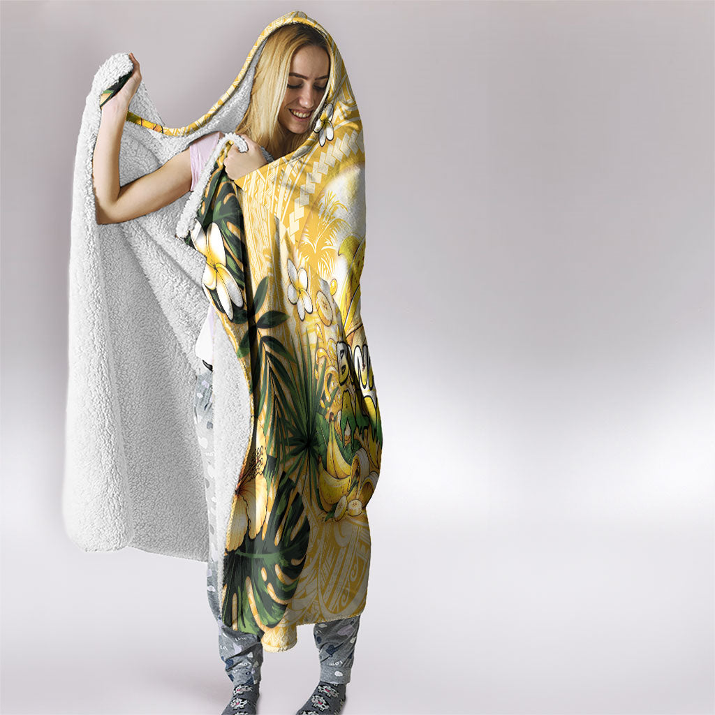 Hawaii Banana Dolphin Hooded Blanket Cute Cosplay Naiʻa Fish Tribal Patterns DT05 - Polynesian Pride