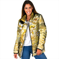 Hawaii Banana Dolphin Padded Jacket Cute Cosplay Naiʻa Fish Tribal Patterns DT05 Women Yellow - Polynesian Pride