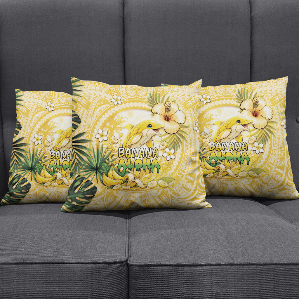 Hawaii Banana Dolphin Pillow Cover Cute Cosplay Naiʻa Fish Tribal Patterns DT05 - Polynesian Pride