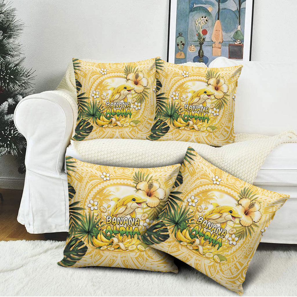 Hawaii Banana Dolphin Pillow Cover Cute Cosplay Naiʻa Fish Tribal Patterns DT05 - Polynesian Pride